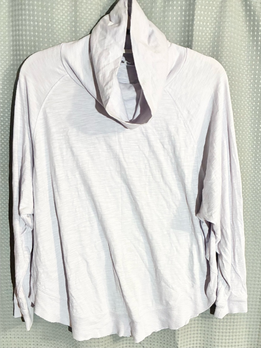 Lilla P Lavender Cowl Neck Top Sz M Shirt lightweight Long-Sleeve Comfy Cozy